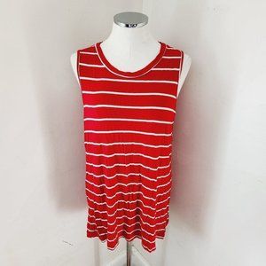 Agnes & dora red‎ striped tunic women's size large